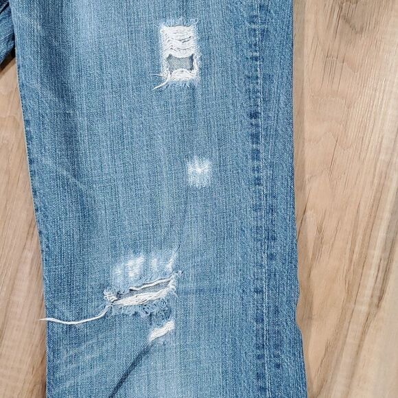 💜Vintage Iris Blue Distressed Boot Cut Jeans Size 9/30 - Picture 8 of 12